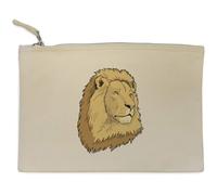 Azeeda 'Proud Lion Portrait' Canvas Clutch Bag/Accessory Case (CL00048601)
