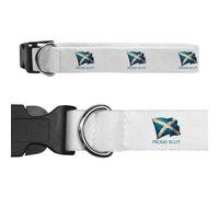 Azeeda 'Proud Scot Saltire' Dog Collar - White, L (PR00086340) | Adjustable Collar for Leads, ID Tags, Walks and Photos