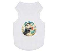 Azeeda 'Puffin Bird Portrait' Pet Dog/Cat T-Shirt, L (PT00158507)