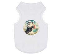 Azeeda 'Puffin Bird Portrait' Pet Dog/Cat T-Shirt, XS (PT00158504)