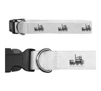 Azeeda 'Puffing Billy Locomotive' Dog Collar - White, L (PR00085064)