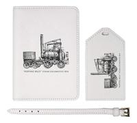 Azeeda 'Puffing Billy Locomotive' Passport Travel Set - White (PA00045048)