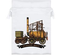 Azeeda 'Puffing Billy Locomotive' Satin Gift Bag - 18cm (SB00161393) | Drawstring Gift Pouch for Wedding Favours, Jewellery and Parties
