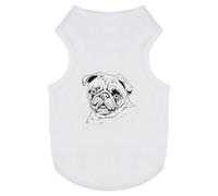 Azeeda 'Pug Dog Portrait' Pet Dog/Cat T-Shirt, S (PT00169397)