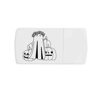 Azeeda 'Pumpkin Ghost' Pill Box with Tablet Splitter (PI00037725)