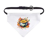Azeeda 'Pumpkin Soup' Pet Bandana - White, S (PD00088345) | Adjustable Dog / Cat Bandana for Walks, Photos and Parties