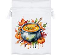 Azeeda 'Pumpkin Soup' Satin Gift Bag - 18cm (SB00165309) | Drawstring Gift Pouch for Wedding Favours, Jewellery and Parties