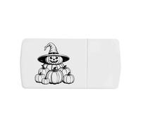 Azeeda 'Pumpkin & Witch Hat' Pill Box with Tablet Splitter (PI00044173)