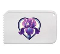 Azeeda 'Purple Iris Love Heart' Plastic Ice Scraper (IC00053615)