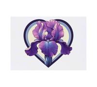 Azeeda 'Purple Iris Love Heart' Temporary Tattoo - Water Resistant, Skin-Safe, Non-Toxic Transfer (TO00106529)