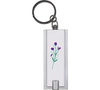 Azeeda 'Purple sweet peas for summer joy' LED Torch Keyring - Compact Pocket Flashlight with Keychain - Handy Mini Light for Bags and Keys (KT00030843)