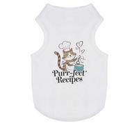 Azeeda 'Purr-fect Recipes' Pet Dog/Cat T-Shirt, M (PT00148994)