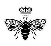 Azeeda 'Queen Bee' White Premium Vinyl Decal Sticker - Waterproof, Durable & Easy to Apply - Ideal for Car Bumpers, Windows, Bins and More - XL (460mm) (DW00010460)