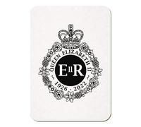 Azeeda 'Queen Elizabeth II Emblem' Rectangular Fridge Magnet - Decorative Refrigerator & Whiteboard Magnet for Home, Kitchen or Office - 70mm x 49mm (FM00048639)