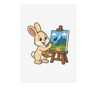 Azeeda 'Rabbit Creating Landscape Scene' Wall Art Poster Print - Unframed Artwork for Home Decor - A2 Portrait (PP00371977)
