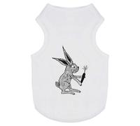 Azeeda 'Rabbit Eating A Carrot' Pet Dog/Cat T-Shirt, L (PT00127371)