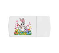 Azeeda 'Rabbit Making Easter Eggs' Pill Box with Splitter (PI00046479)