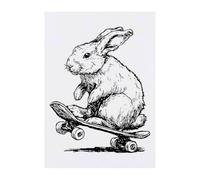 Azeeda 'Rabbit On Skateboard' Temporary Tattoo - A6 (TO00107719)