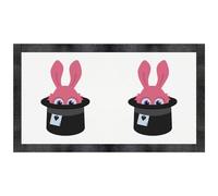 Azeeda 'Rabbit Peeking Magician Hat' Pet Feeding Mat (PM00035652)