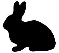 Azeeda 'Rabbit Silhouette' Reusable Stencil - Durable Decorative Template for Painting and Spraying on Walls, Tiles, Wood, Fabric & Craft Projects - L (A4) (WS00032091)