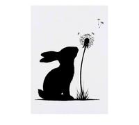 Azeeda 'Rabbit Sitting with Dandelion Silhouette' Temporary Tattoo - Water Resistant, Skin-Safe, Non-Toxic Transfer (TO00087151)