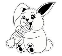 Azeeda 'Rabbit with Carrot' Clear Premium Vinyl Decal Stickers - Waterproof, Durable & Easy to Apply - for Car Bumpers, Windows, Bins & More - Large (210mm) (DC00163598)