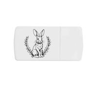 Azeeda 'Rabbit with Laurel Wreath' Pill Box with Tablet Splitter (PI00043617)