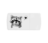 Azeeda 'Raccoon in Love' Pill Box with Tablet Splitter (PI00040708)