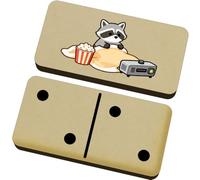 Azeeda 'Raccoon Watching Movies' Domino Set with Box (DM00060142)