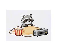 Azeeda 'Raccoon Watching Movies' Temporary Tattoo - A6 (TO00107853)