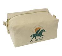 Azeeda 'Race Horse & Jockey' Canvas Wash Bag/Makeup Case (CS00045670)