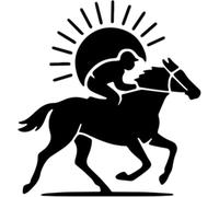 Azeeda 'Race Horse & Jockey' Reusable Stencil - Durable Decorative Template for Painting and Spraying on Walls, Tiles, Wood, Fabric & Craft Projects - M (A5) (WS00061732)