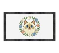 Azeeda 'Ragdoll Cat Floral Frame' Pet Feeding Mat (PM00034072)