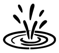 Azeeda 'Rain Dropping in a Puddle' Reusable Stencil - Durable Decorative Template for Painting and Spraying on Walls, Tiles, Wood, Fabric & Craft Projects - L (A4) (WS00062745)