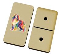 Azeeda 'Rainbow Border Collie Dog' Domino Set with Box (DM00059929)