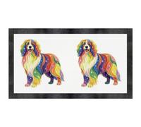 Azeeda 'Rainbow Border Collie Dog' Pet Feeding Mat (PM00040822)