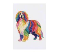 Azeeda 'Rainbow Border Collie Dog' Temporary Tattoo - A6 (TO00107427)
