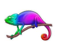 Azeeda 'Rainbow Chameleon' White Premium Vinyl Decal Sticker - Waterproof, Durable & Easy to Apply - for Car Bumpers, Windows, Bins & More - XXL (720mm) (DW00159895)