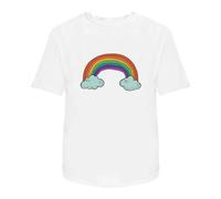 Azeeda 'Rainbow & Clouds' Unisex T-Shirt - 100% Cotton, White, XL (TA00047212)