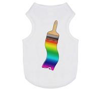 Azeeda 'Rainbow Paint Brush' Pet Dog/Cat T-Shirt, S (PT00079113)