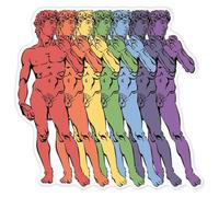 Azeeda 'Rainbow Statue of David' White Premium Vinyl Decal Sticker - Waterproof, Durable & Easy to Apply - for Car Bumpers, Windows, Bins & More - XXL (720mm) (DW00202848)