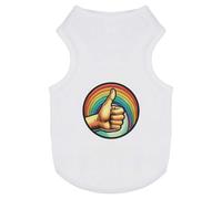 Azeeda 'Rainbow Thumbs Up' Pet Dog/Cat T-Shirt, L (PT00181767)