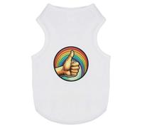 Azeeda 'Rainbow Thumbs Up' Pet Dog/Cat T-Shirt, M (PT00181766)