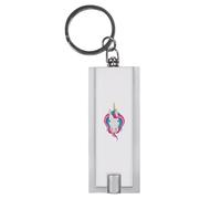 Azeeda 'Rainbow Unicorn Face' LED Torch Keyring - Compact Pocket Flashlight with Keychain - Handy Mini Light for Bags and Keys (KT00034287)