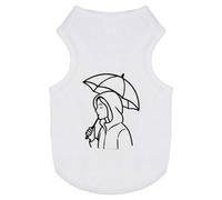 Azeeda 'Rainy Day Woman with Umbrella' Pet Dog/Cat T-Shirt, L (PT00164775)