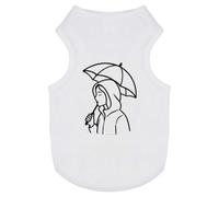 Azeeda 'Rainy Day Woman with Umbrella' Pet Dog/Cat T-Shirt, XS (PT00164772)