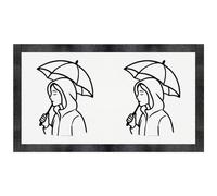 Azeeda 'Rainy Day Woman with Umbrella' Pet Feeding Mat (PM00032485)