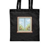 Azeeda 'Rainy Spring Window' Classic Black Tote Shopper Bag (ZB00031464)