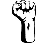 Azeeda 'Raised Fist' Reusable Stencil - Durable Decorative Template for Painting and Spraying on Walls, Tiles, Wood, Fabric & Craft Projects - M (A5) (WS00033940)