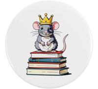 Azeeda 'Rat King with Books' Button Badge - 58mm (BB00172424)